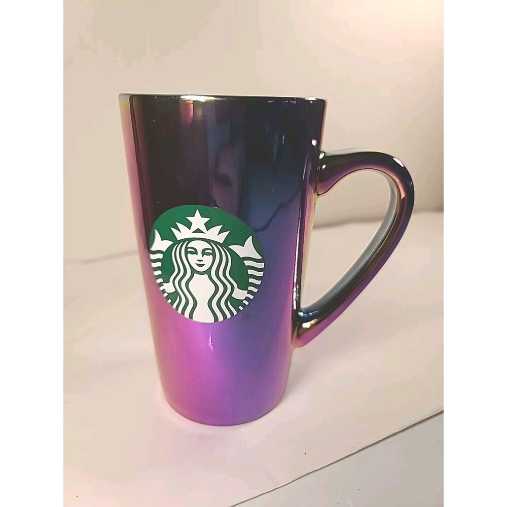 Starbucks Coffee Mug 16oz Rainbow Holographic Iridescent Oil Slick 2022 Holiday
